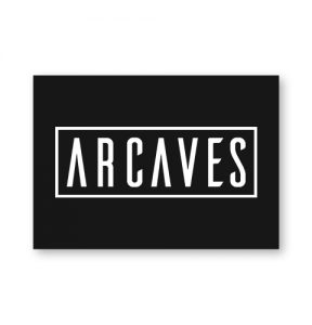 Black ARCAVES Poster With White Logo