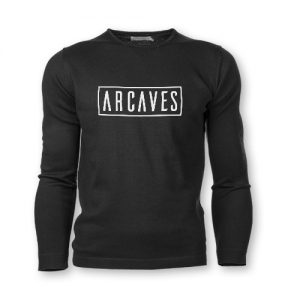 ARCAVES - Black Sweater With White Logo